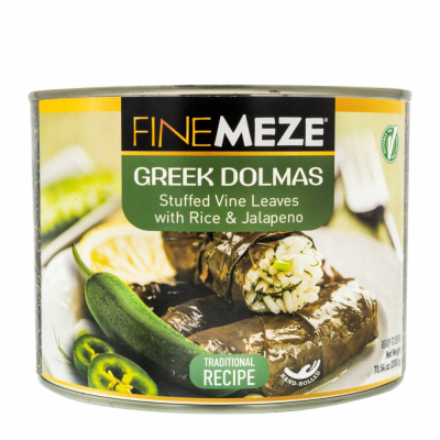 Fine Meze Stuffed Vine Leaves Greek Dolmas w/ Jalapeno 6/70.54 oz