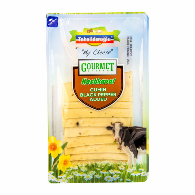 [10-472-2] Tahsildar Sliced Kashkaval Cheese (Cumin+B.Pepper) 12/200 gr 
