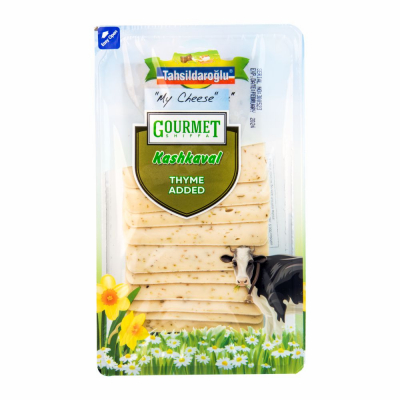 [10-473-2] Tahsildar Sliced Kashkaval Cheese w/Thyme 12/200 gr