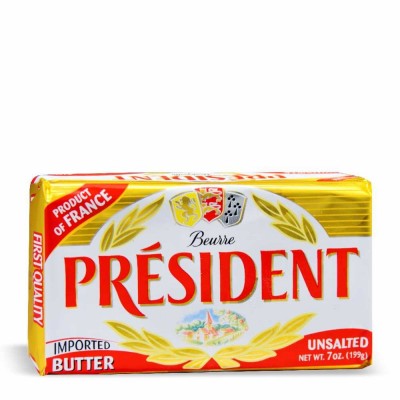 [11-228-2] President Butter Unsalted 20/7 oz (200 gr)
