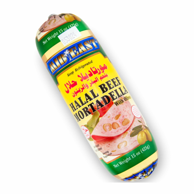 [12-222-2] ME Halal Beef Mortadella with Olive 8/15 oz 