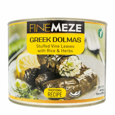 [27-600-1] Fine Meze Stuffed Vine Leaves Greek Dolmas Plain 6/70.54 oz 